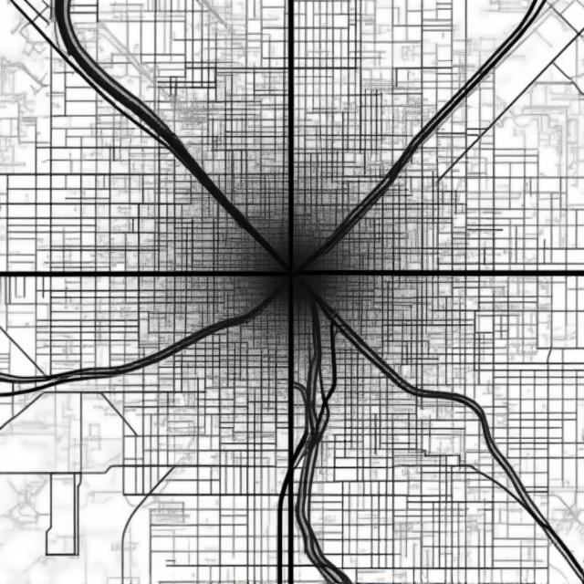 Stark monochrome map showing Niles MI distribution point