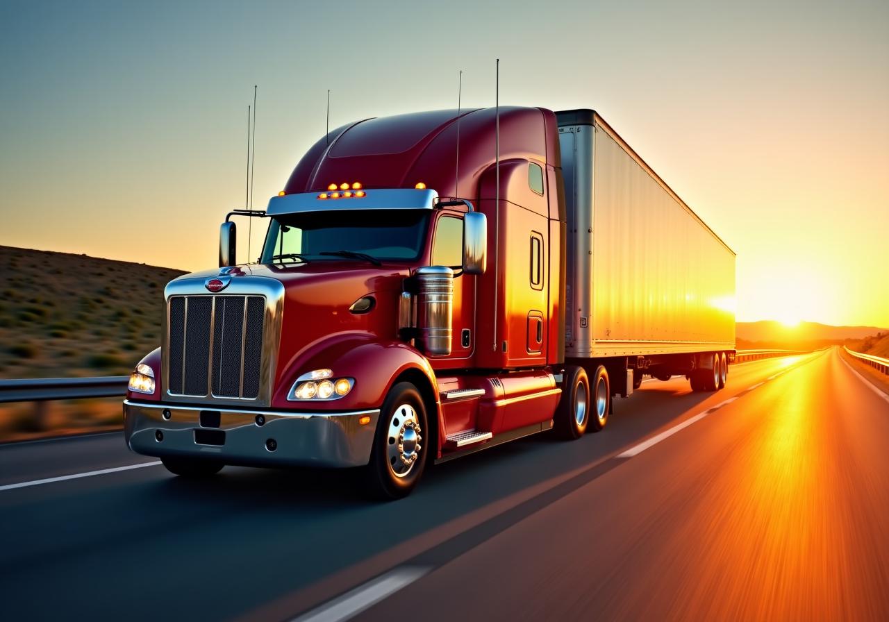 Heavy duty truck in transit from Niles hub